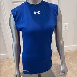 Mens Under Armour Blue Fitted Muscle Tank Top Medium